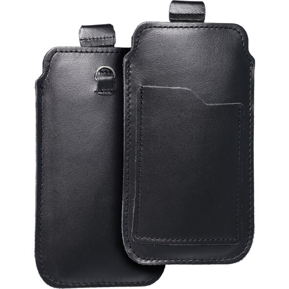 OEM Skórzana uniwersalna wsuwka z pull-up - ROYAL / czarny - Rozmiar L - IPHONE 6 / 7 / 8 14065038 5903396223983