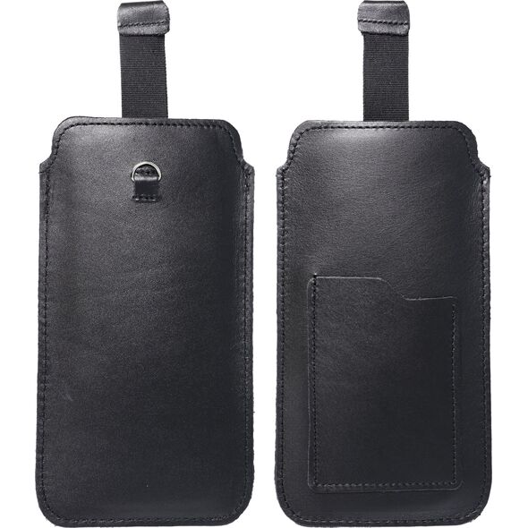 OEM Skórzana uniwersalna wsuwka z pull-up - ROYAL / czarny - Rozmiar L - IPHONE 6 / 7 / 8 14065038 5903396223983