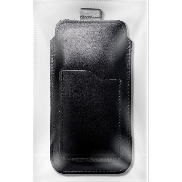 OEM Skórzana uniwersalna wsuwka z pull-up - ROYAL / czarny - Rozmiar L - IPHONE 6 / 7 / 8 14065038 5903396223983