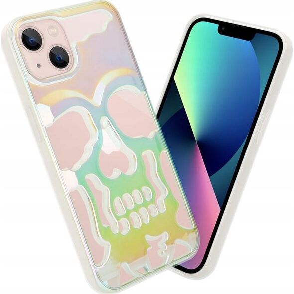 OEM ETUI SKULL IPHONE 14 HOLO WHITE / BIAŁY 14066528 5901313079545