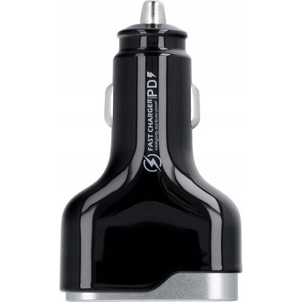 Ładowarka OEM Ładowarka samochodowa USB A + 2 x Typ C PD QC3.0 3A 138W CC53-2C1A czarna 14066820 5903396227318