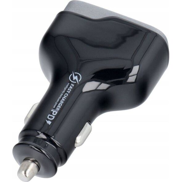 Ładowarka OEM Ładowarka samochodowa USB A + Typ C PD QC3.0 3A 83W CC53-1A1C czarna 14066822 5903396227295