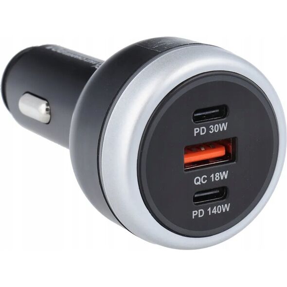 Ładowarka OEM Ładowarka samochodowa USB A + 2 x Typ C PD QC3.0 3A 191W CC69-2C1A black 14066874 5903396276866