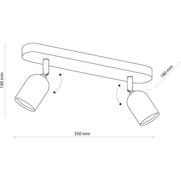 Lampa sufitowa TKKRYWULT Tk Lighting Top 4780 plafon lampa sufitowa 2x10W GU10 czarny 14067963 5901780547806