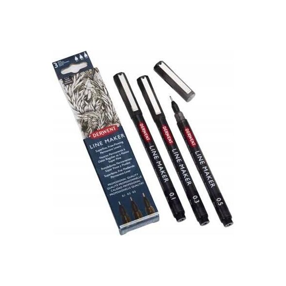 Derwent D:Line Maker black 3pcs 14068960 5028252595810