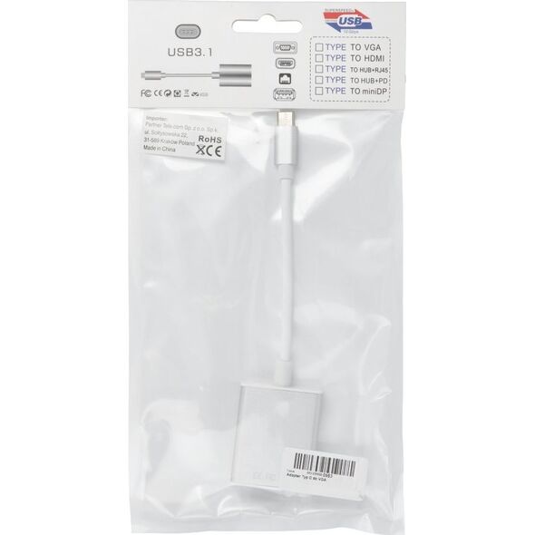 Adapter AV OEM Adapter Typ C (męski) do VGA biały 14071930 5903396200953