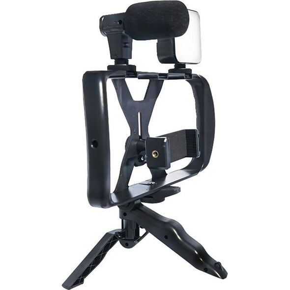 Selfie stick OEM Zestaw / uchwyt selfie z pilotem na bluetooth tripod do transmisji na żywo z lampą LED, mikrofonem, pilotem TL-49T 14074338 5903396201714