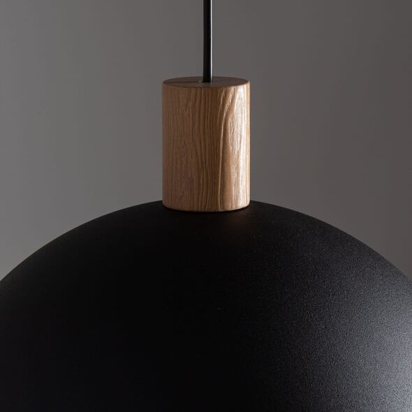 Lampa wisząca TKKRYWULT Tk Lighting Oslo 4852 lampa wisząca zwis 1x15W E27 czarna/drewniana 14077274 5901780548520