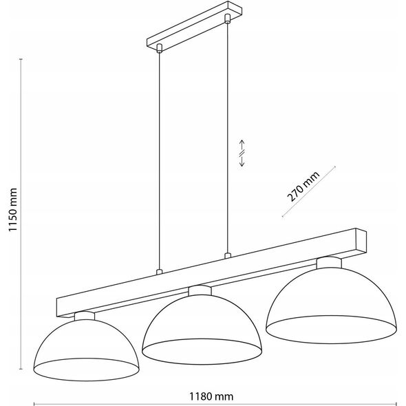 Lampa wisząca TKKRYWULT Tk Lighting Oslo 4712 lampa wisząca zwis 3x15W E27 biała/drewniana 14077276 5901780547127