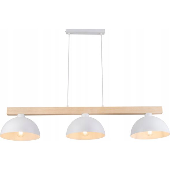 Lampa wisząca TKKRYWULT Tk Lighting Oslo 4712 lampa wisząca zwis 3x15W E27 biała/drewniana 14077276 5901780547127