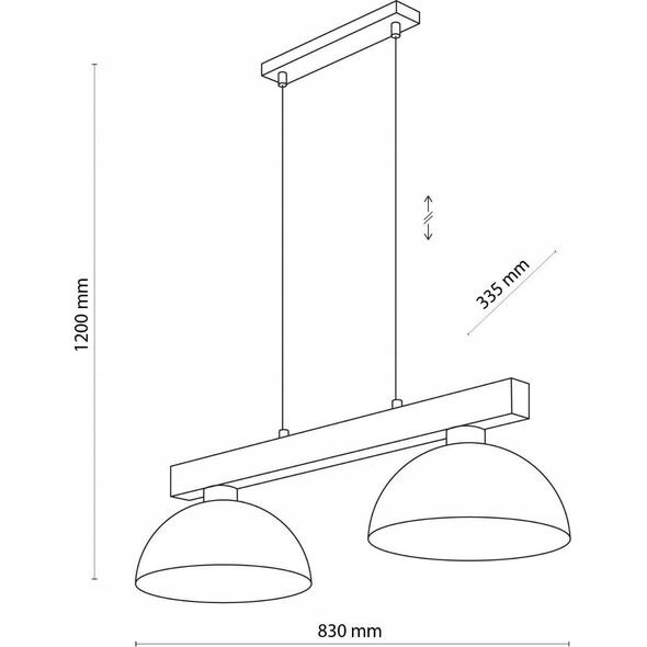 Lampa wisząca TKKRYWULT Tk Lighting Oslo 4711 lampa wisząca zwis 2x15W E27 czarna/drewniana 14077277 5901780547110