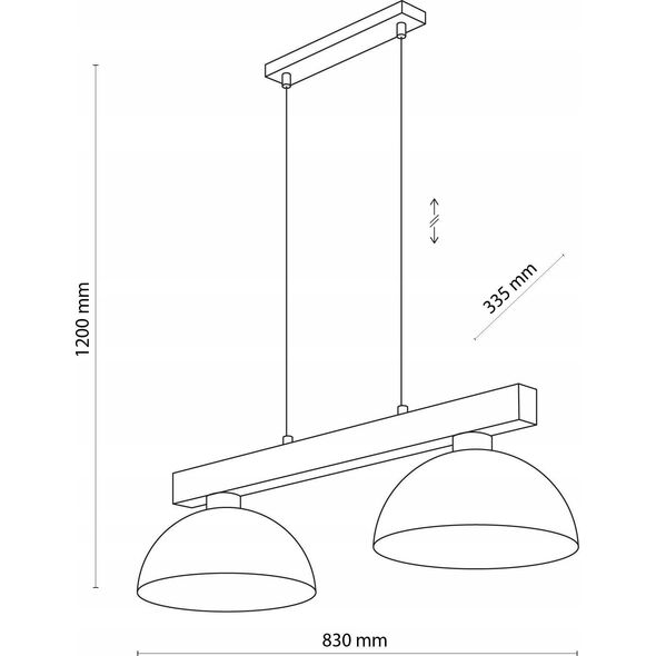 Lampa wisząca TKKRYWULT Tk Lighting Oslo 4713 lampa wisząca zwis 2x15W E27 biała/drewniana 14077279 5901780547134