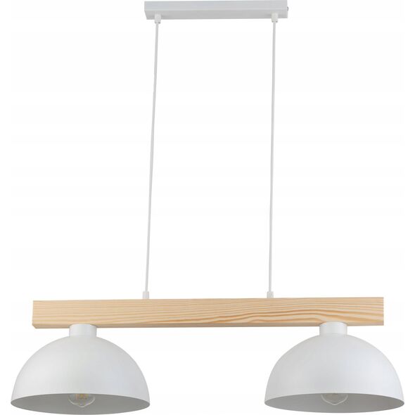 Lampa wisząca TKKRYWULT Tk Lighting Oslo 4713 lampa wisząca zwis 2x15W E27 biała/drewniana 14077279 5901780547134