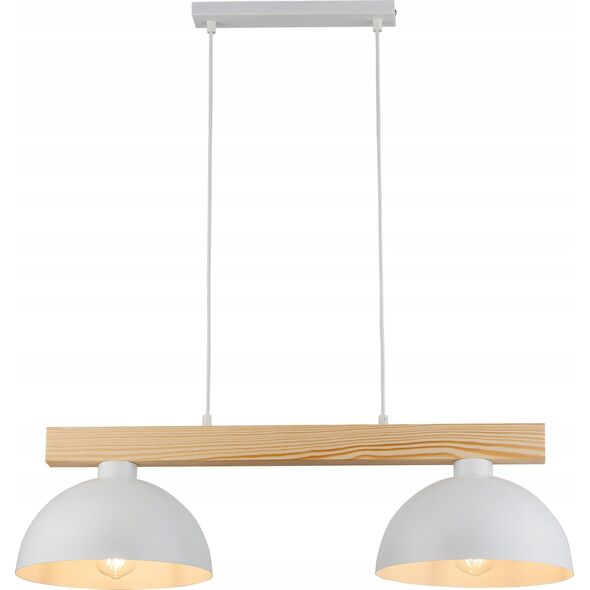 Lampa wisząca TKKRYWULT Tk Lighting Oslo 4713 lampa wisząca zwis 2x15W E27 biała/drewniana 14077279 5901780547134