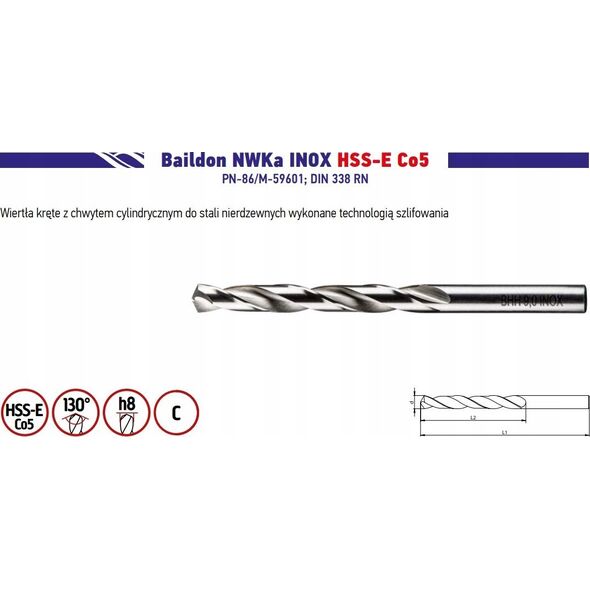 Wiertło Ghring Wiert�o 11,5 INOX RN szlif 142-94 HSS-E Co5 14080259 5900006063007