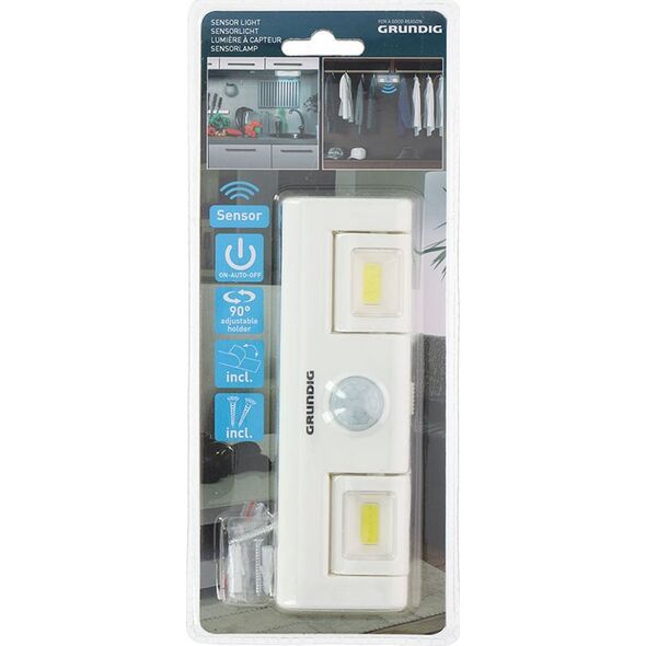 Lampka wtykowa do gniazdka Grundig Grundig - Podwójna lampka z czujnikiem ruchu, do kuchni, szafy, itp. 14082149 8711252147246