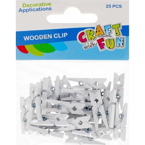 Craft with Fun OZDOBA DEK DREW SPINACZ 25SZT 2,5CM BIA CF12/144 14082672 5904335868890