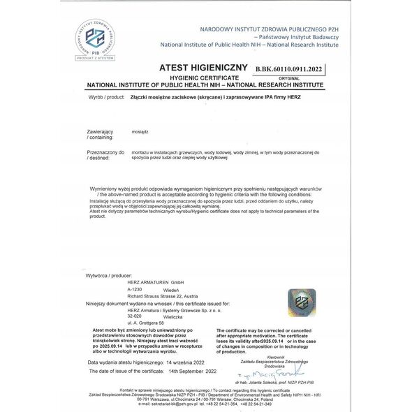 Herz Trójnik zaprasowywany 26x3-1/2''-20x2 GW 14084222 9004174118104