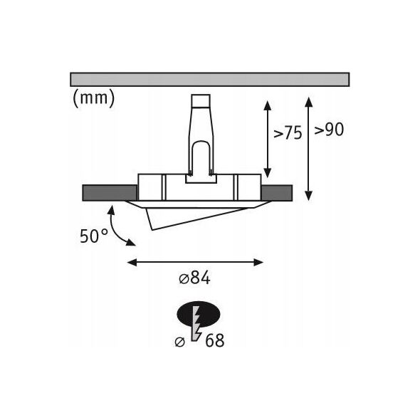 Paulmann Oprawa do wbudowania NOVA  LED DIM wychylna GU10 max.35W 84mm 230V aluminium / auluminium 14085362 4000870936405