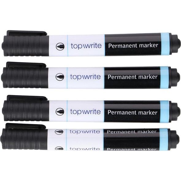 Topwrite Topwrite - Marker permanentny 4 szt. (czarny) 14089115 8711252452470