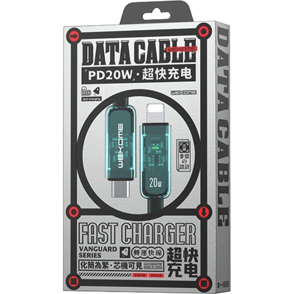 Kabel USB Wekome WEKOME WDC-181 Vanguard Series - Kabel połączeniowy USB-C do Lightning Super Fast Charging PD 20W 1.2 m (Zielony) 14092438 6941027632161