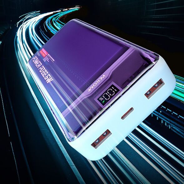 Powerbank Wekome WEKOME WP-353 Vanguard Series - Power bank 10000 mAh PD 20W + QC 22.5W (Fioletowy / Przezroczysty) 14092440 6941027641101