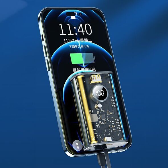 Powerbank Wekome WEKOME WP-345 Vanguard Series - Power bank 10000 mAh Fast Charging z wbudowanym kablem USB-C & Lightning PD 20W + QC 22.5W (Żółty) 14092443 6941027640036