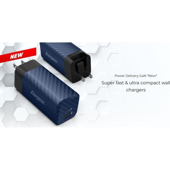Ładowarka Energizer Energizer Ultimate - Ładowarka sieciowa Multiplug EU / UK / US GaN USB-C & USB-A 65W PD (Srebrny) 14093140 3492548231775