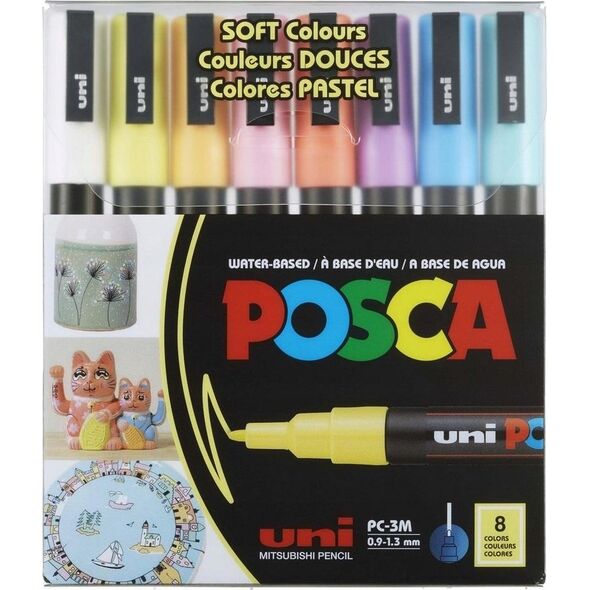 Posca POSCA Marker UNI PC-3M 8er Set Pastell 14093320 4902778249222