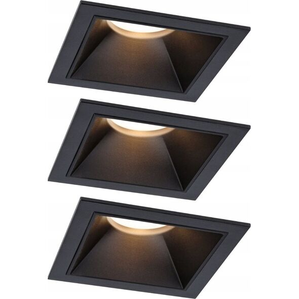 Paulmann Oprawa do wbudowania EBL COLE SET 3-STEP DIM  zestaw 3x6W 3x470lm 2700K IP44 230V czarny / aluminium 14104931 4000870931257