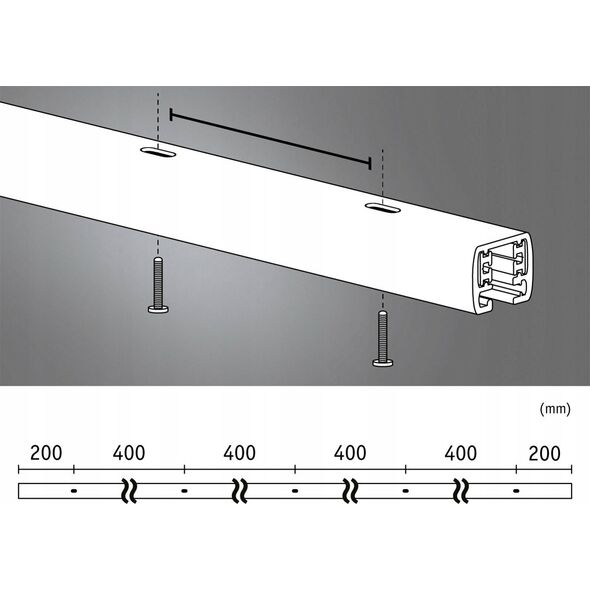 Paulmann Szynoprzewód URail system 2m 230V biały RAL9003 / metal 14104958 4000870956410