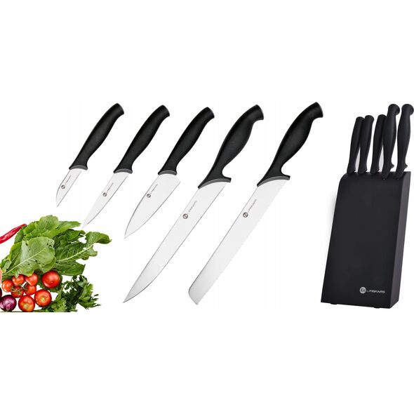 Excellent Houseware Zestaw komplet 5 noży Fiskars 1073023 czarny 14105087 6424002018995