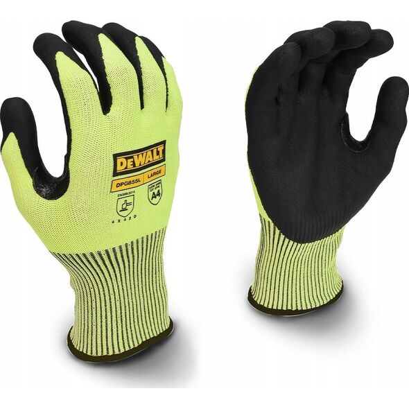 Dewalt rękawice nitrylowe hi-vis cut d l dewalt 14106100 674326361703