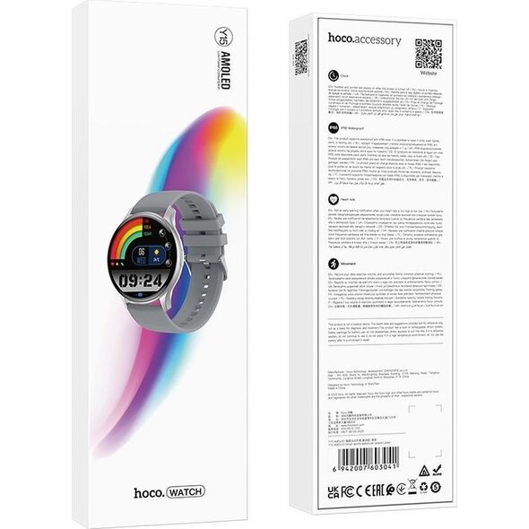 Smartwatch Hoco HOCO smartwatch z funkcją rozmowy Y15 AMOLED srebrny 14116876 6942007603041