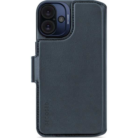 Decoded Decoded Leather Detachable Wallet - skórzana obudowa ochronna do iPhone 16 kompatybilna z MagSafe (navy) 14118828 8721145001203