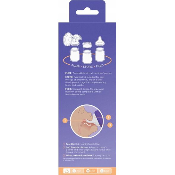 Lansinoh Lansinoh, Butelka plastikowa ze smoczkiem NaturalWave Teat, 160 ml 14119172 5060420233988