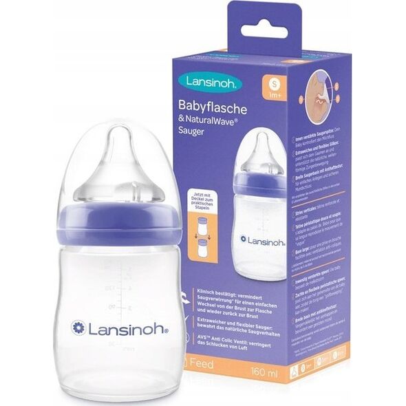 Lansinoh Lansinoh, Butelka plastikowa ze smoczkiem NaturalWave Teat, 160 ml 14119172 5060420233988