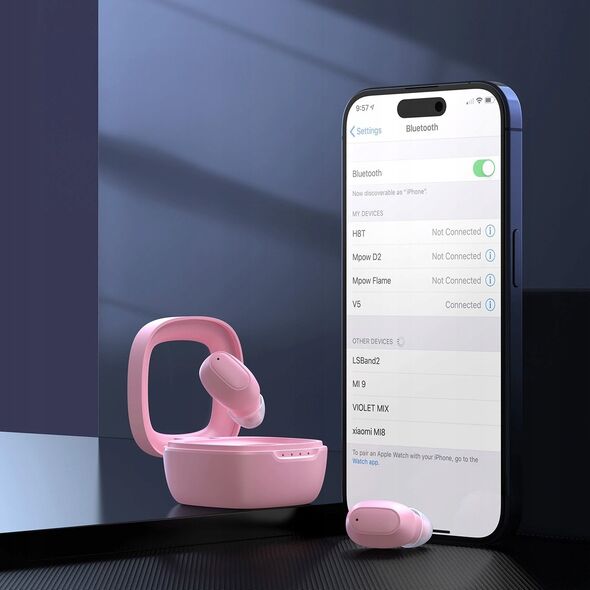 Słuchawki Choetech Słuchawki Choetech MEMS bezprzewodowe TWS Bluetooth 5.3 - różowe 14127407 6932112107381
