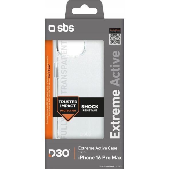 SBS Mobile Etui SBS Extreme Active D3O do iPhone 16 Pro Max - przezroczyste 14127427 8018417482663