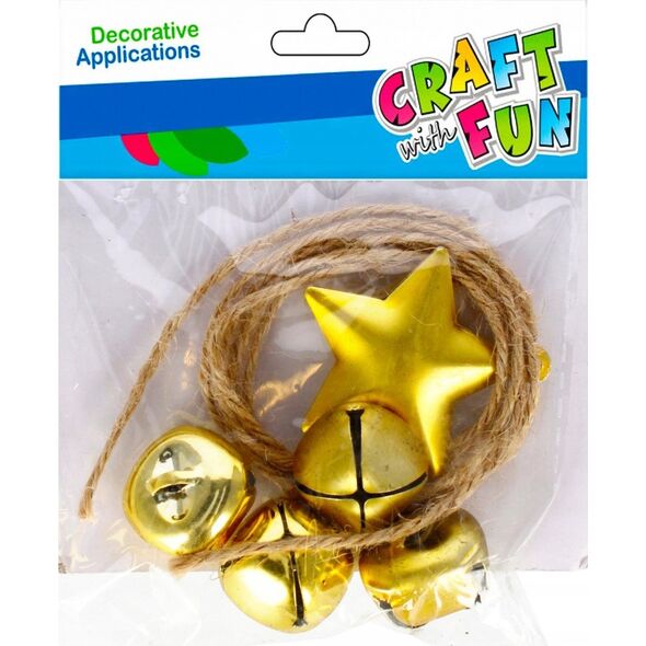 Craft with Fun OZDOBA DEK MET DZWONEK GWIAZ 5SZT CF ZLOT12/144 14127973 5908275180289