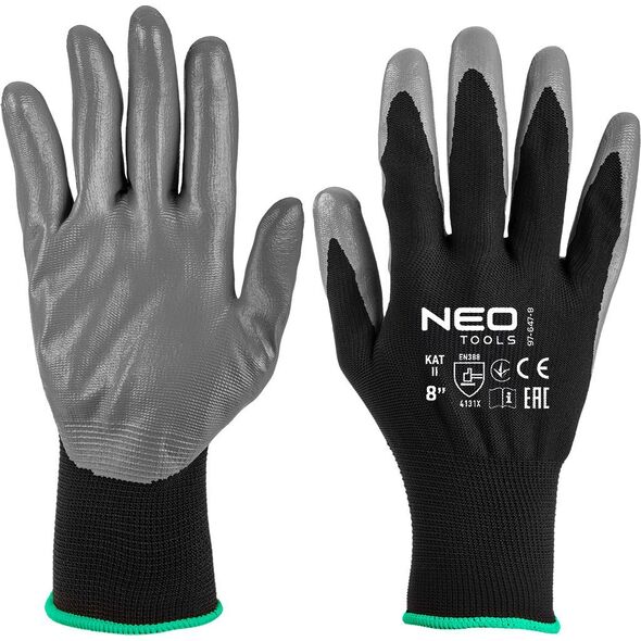 Neo Rękawice robocze, poliester pokryty ntrylemx, 4131X, rozmiar 8 14131034 5907558477825