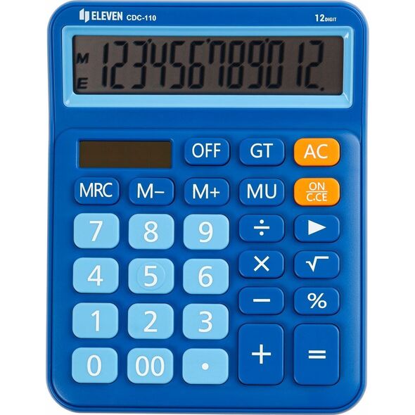 Kalkulator Eleven ELEVEN Kalkulator biurowy w kolorze niebieskim, jasno-niebieskie przyciski numeryczne, CDC110BL 14135984 5904966863660