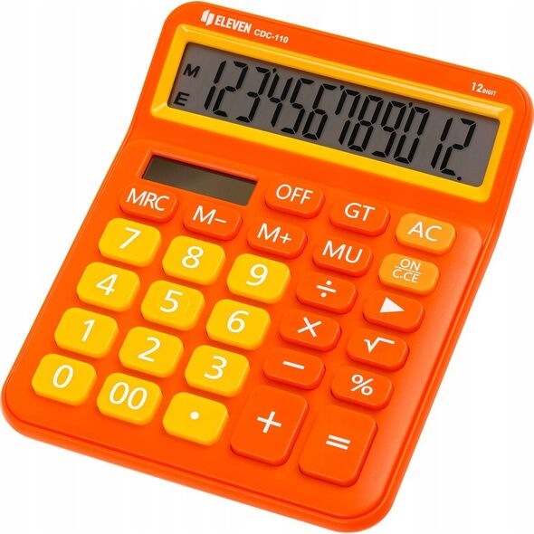 Kalkulator Eleven ELEVEN Kalkulator biurowy w kolorze pomarańczowym, jasno-pomarańczowe przyciski numeryczne, CDC110OR 14135992 5904966863677