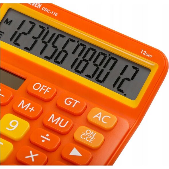 Kalkulator Eleven ELEVEN Kalkulator biurowy w kolorze pomarańczowym, jasno-pomarańczowe przyciski numeryczne, CDC110OR 14135992 5904966863677
