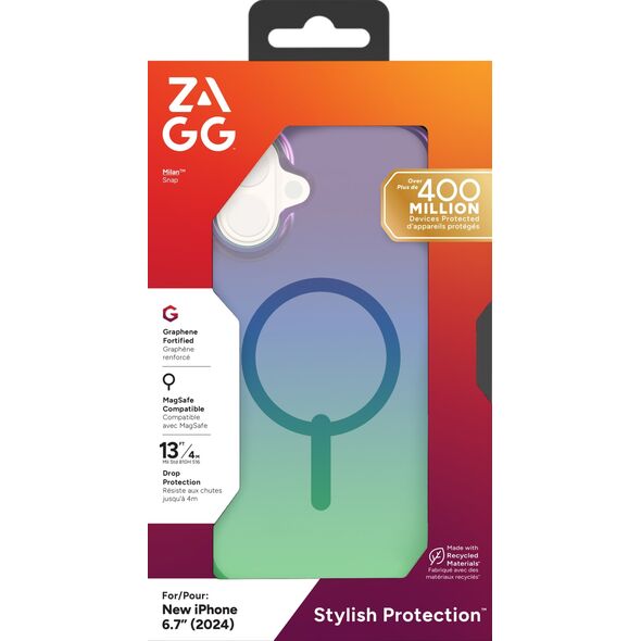 Zagg International ZAGG Milan Snap - obudowa ochronna do iPhone 16 Plus kompatybilna z MagSafe (raven feather) 14137796 840390319517