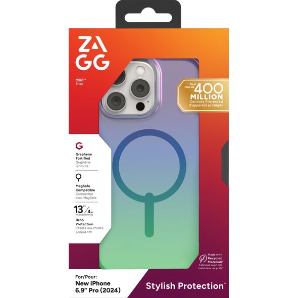 Zagg International ZAGG Milan Snap - obudowa ochronna do iPhone 16 Pro Max kompatybilna z MagSafe (raven feather) 14137800 840390319531