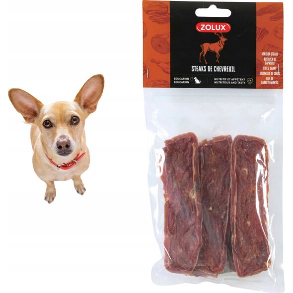 Zolux ZOLUX Przysmak naturalny dla psa Stek z sarny 60 g 14137888 3336024828984