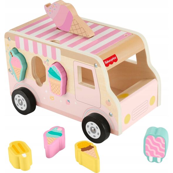 Mattel Fisher-Price Wooden Ice Cream Shape Sorter, Skill Game 14138556 194735238576