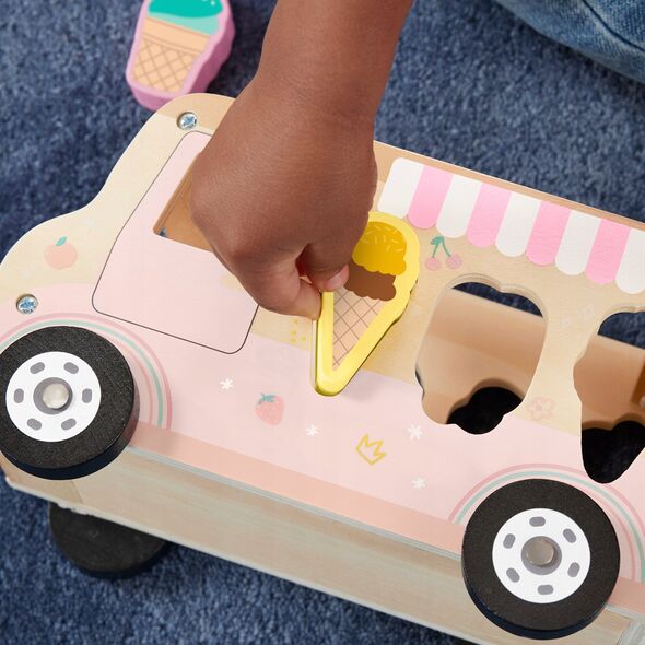 Mattel Fisher-Price Wooden Ice Cream Shape Sorter, Skill Game 14138556 194735238576
