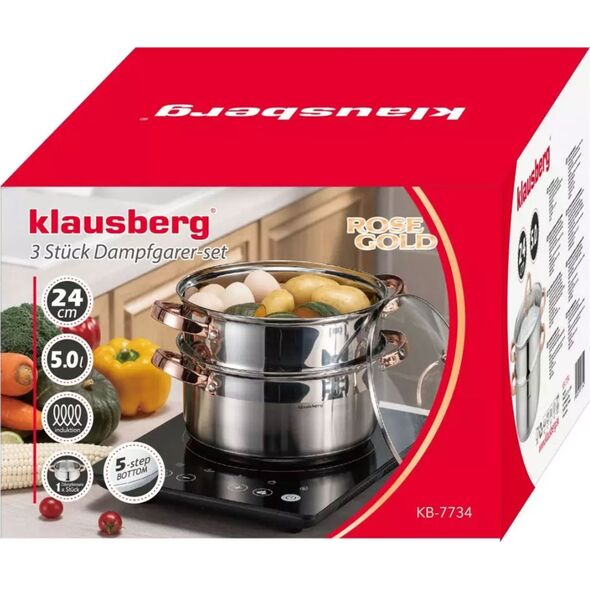 Klausberg GARNEK NA PARĘ KLAUSBERG 3 ELEM. 24cm KB-7734 ROSE GOLD 14141432 5908287277342
